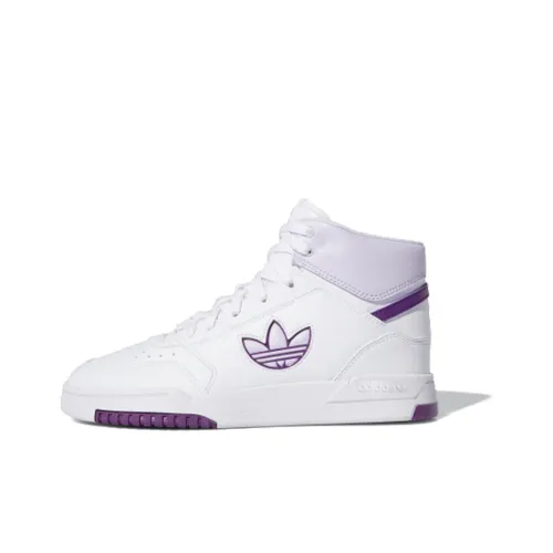 Adidas Originals Drop Step Skateboard Shoes Women's High-Top White/Purple