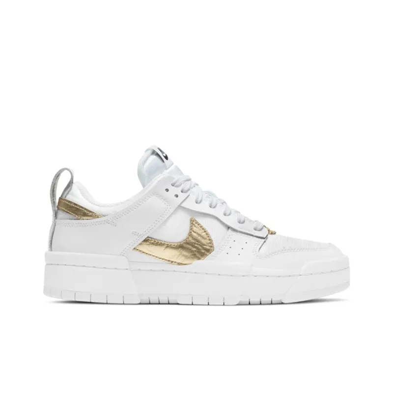 Nike Dunk Low Disrupt White Metallic Gold Women's-1