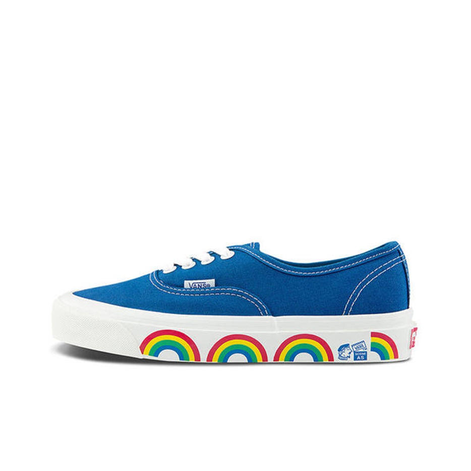 Rainbow lace up vans best sale