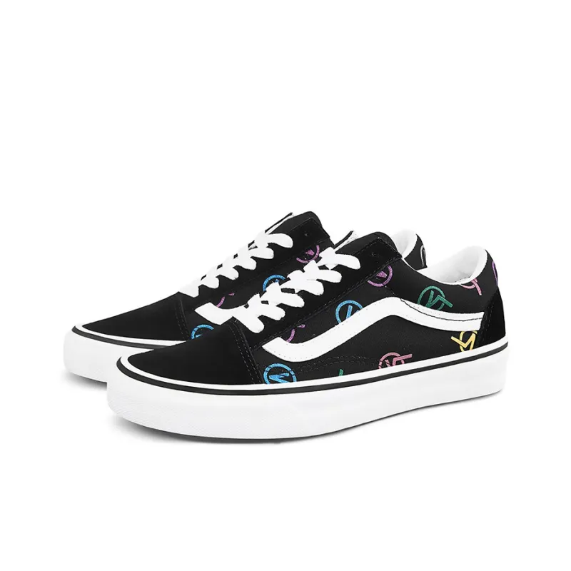 Vans Old Skool Black Colored Logo 'Black White'-1