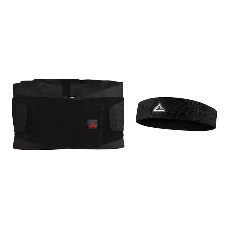 PEAK Back Support Braces Fitness Running Breathable Protective Slip Resistant Black Elastane Polyester Unisex-5