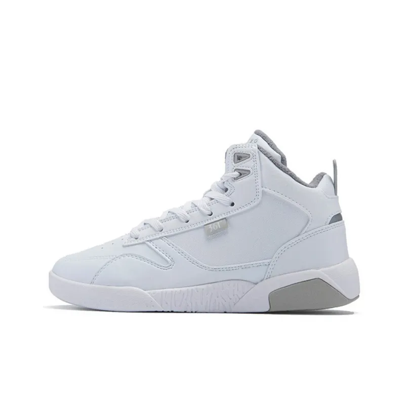 361° Thermal Cushioning Abrasion Resistant High Top Skateboard Shoes Women's White Gray-0