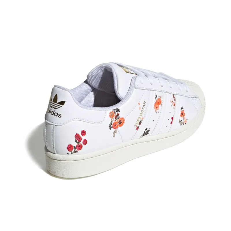Adidas Originals Superstar White Floral Women's-3