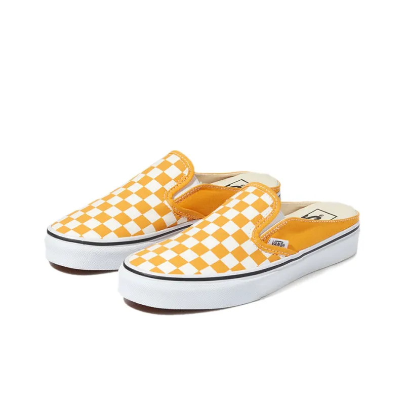 Vans Checkerboard Mule Slip On Skate Sneakers 'Yellow White'-2