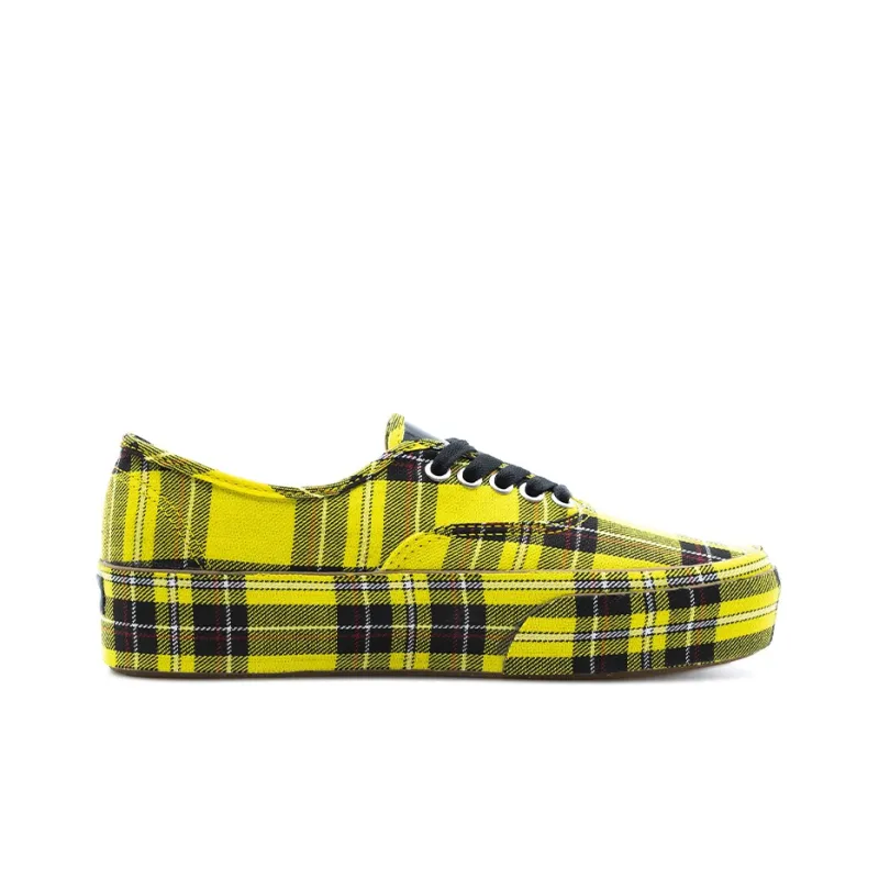 Authentic Vans Platform 'Patent Plaid Lemon Chrome' Women's-1