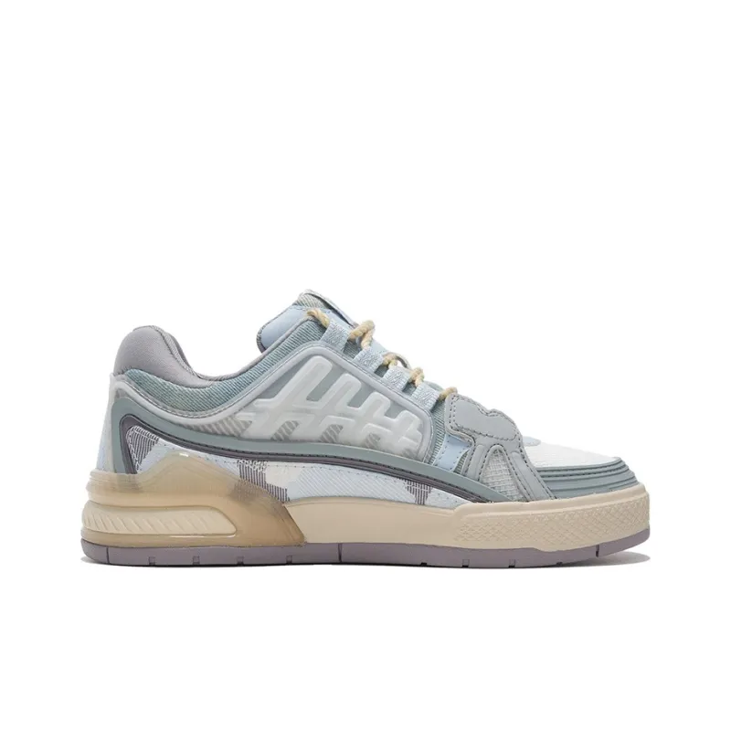 LiNing Millennium Era Low-Top Skateboard Shoes Women's Blue Gray-1