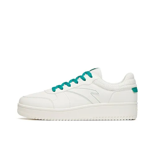 ANTA Skateboard Shoes Men Low-Top Ivory White/Seaweed Green