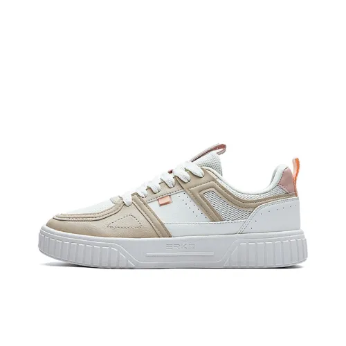 Erke Mulan Skateboard Shoes Women's Low-Top Ivory