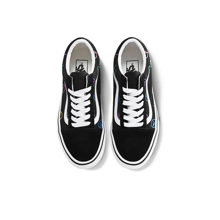 Vans Old Skool Black Colored Logo 'Black White'-2