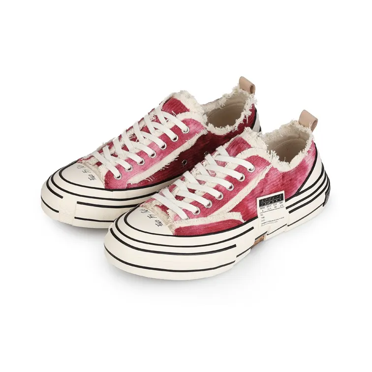VESSEL G.O.P Lows Corduroy Anti Slip Wear Resistant Low Top Skateboard Shoes Unisex Red-1