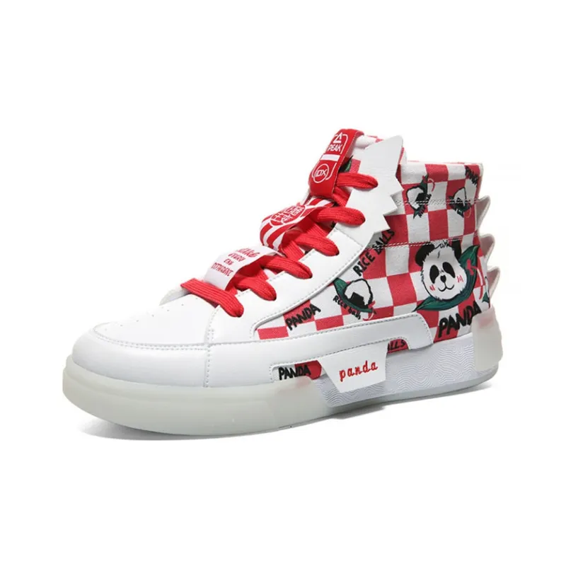 PEAK Rice Ball High Top Skateboard Shoes Men's Burgundy-1