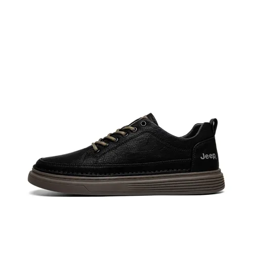 Jeep Skateboard Shoes Men Low-Top Black