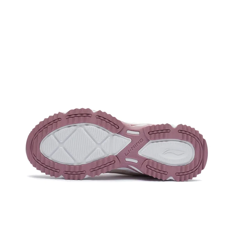 LiNing Coverage Thermal Slip Resistant Low Top Skateboard Shoes Women's Light Gray Pink-5