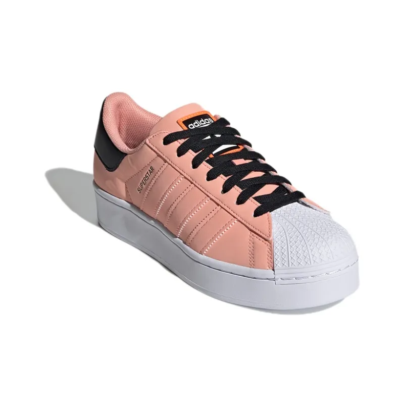 Adidas Originals Superstar Series Skateboard Shoes Women's Low Top Pink Orange-2