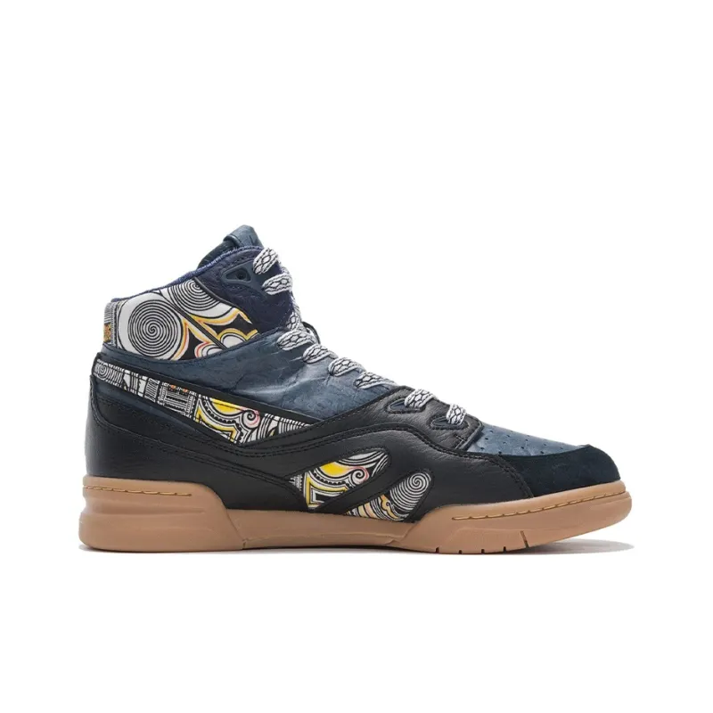 LiNing 937 Durable Lightweight And Breathable High Top Skateboard Shoes Men's Black Blue-1