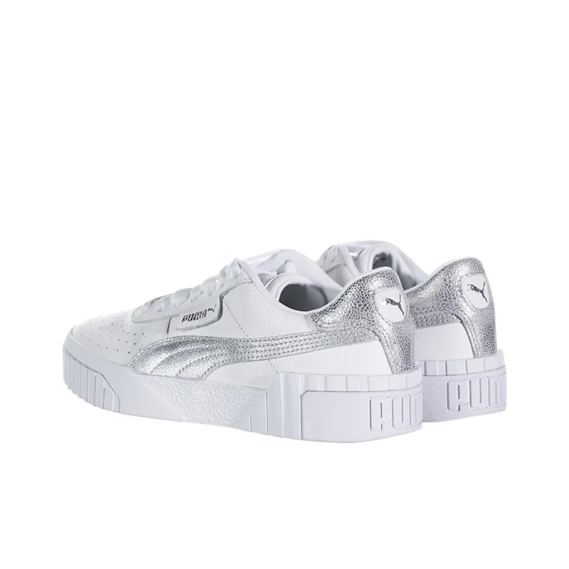 PUMA Cali Skateboard Shoes Women's Low-Top White/Silver-2