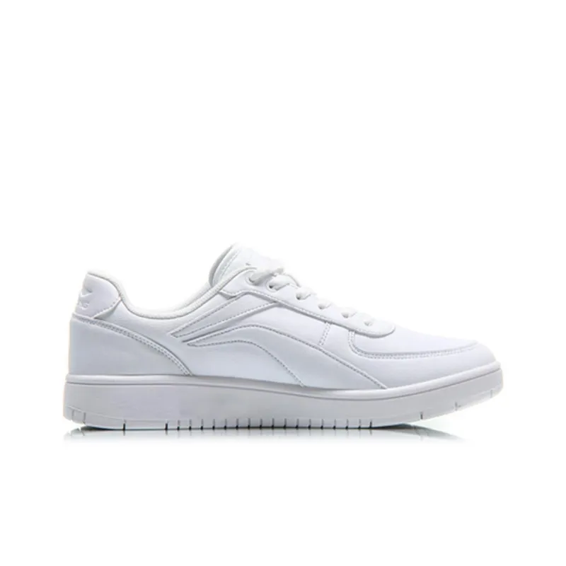 LiNing Anti Slip Wear Resistant Low Top Skateboard Shoes Men's White-1