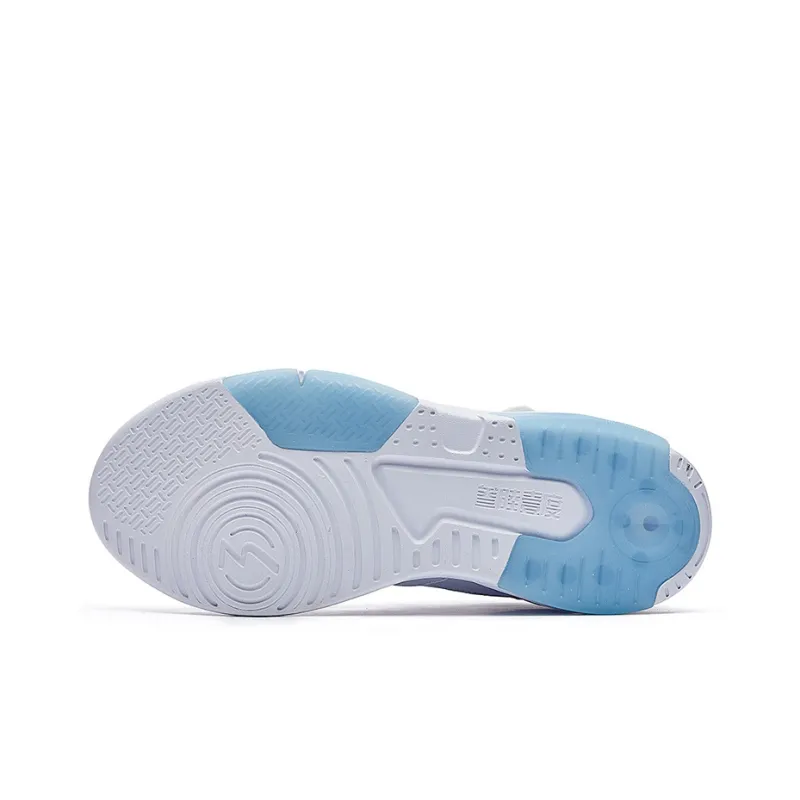 361° Touch Moon High Top Skateboard Shoes Women's White Blue-4