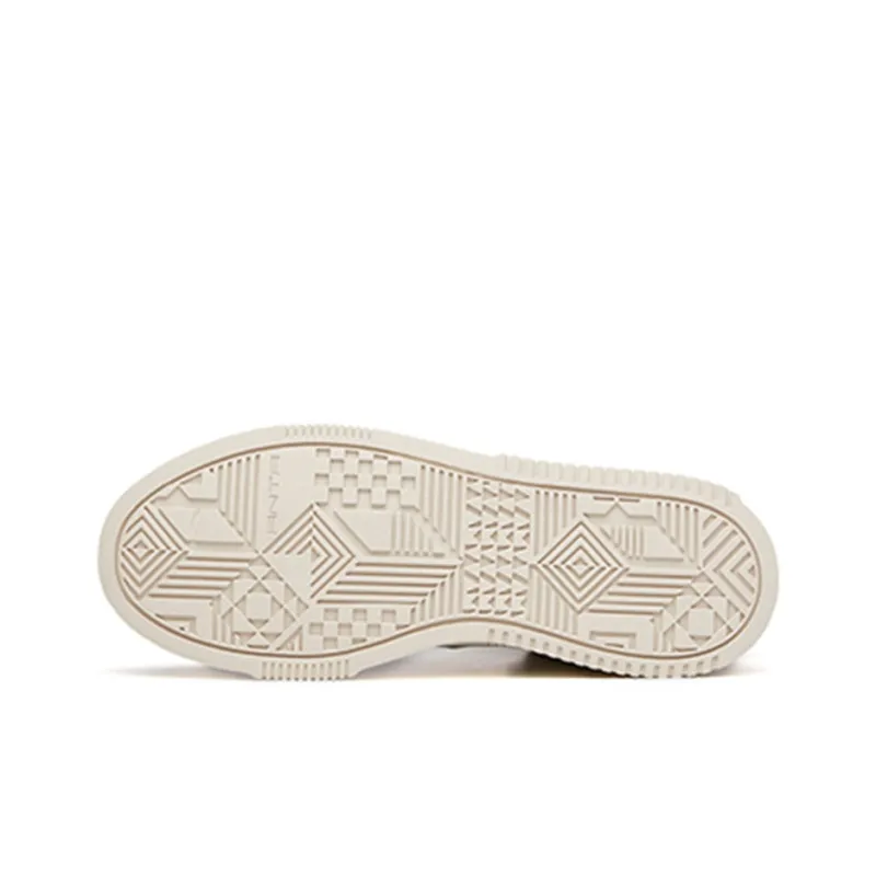 Anta Life Collection Non slip Lightweight High Top Skateboard Shoes Women's White Gray-3