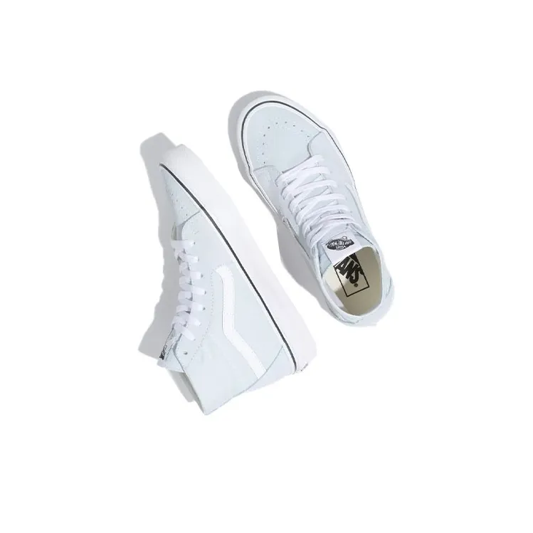 Vans SK8 Tapered Anti-Slip Wear-Resistant High-Top Skateboard Shoes Women's Light Blue White-2
