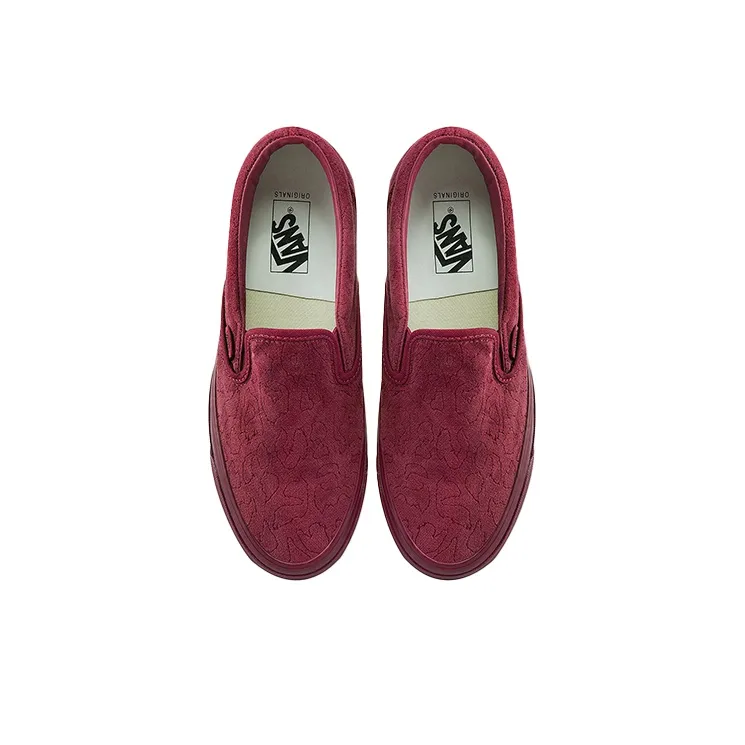 Slip On Og Classic Vans 'Velvet Embroidery Leopard Pomegranate'-2