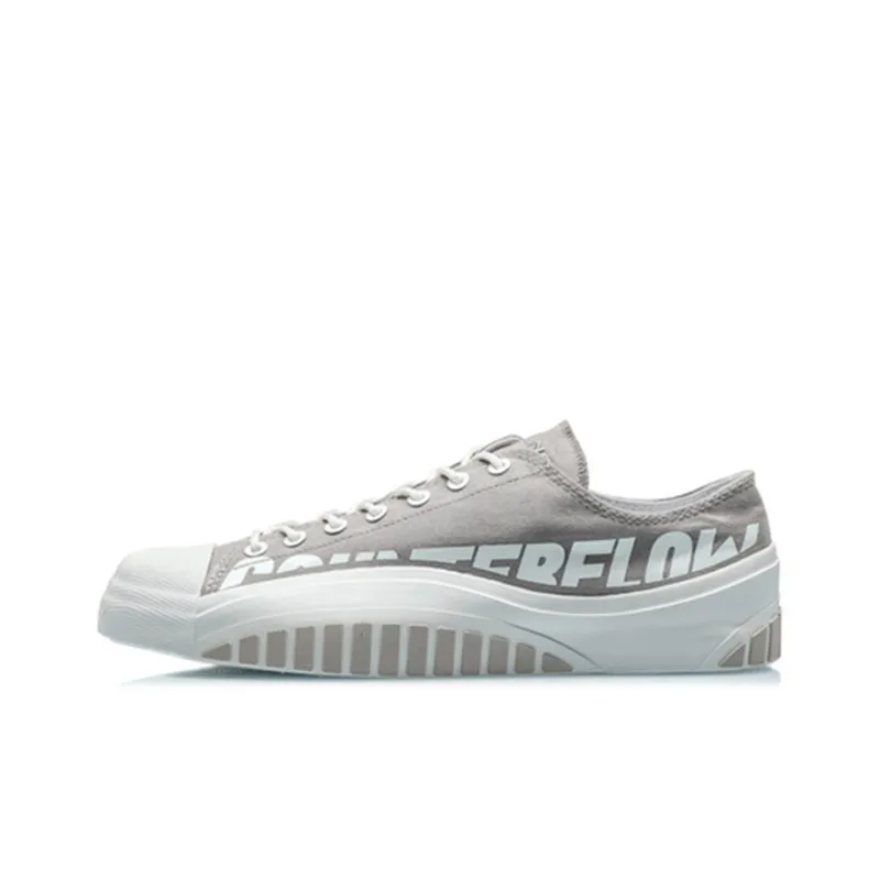 LiNing CF The One Drifting Sound Wave Low-Top Skateboard Shoes Unisex Elephant Gray-0