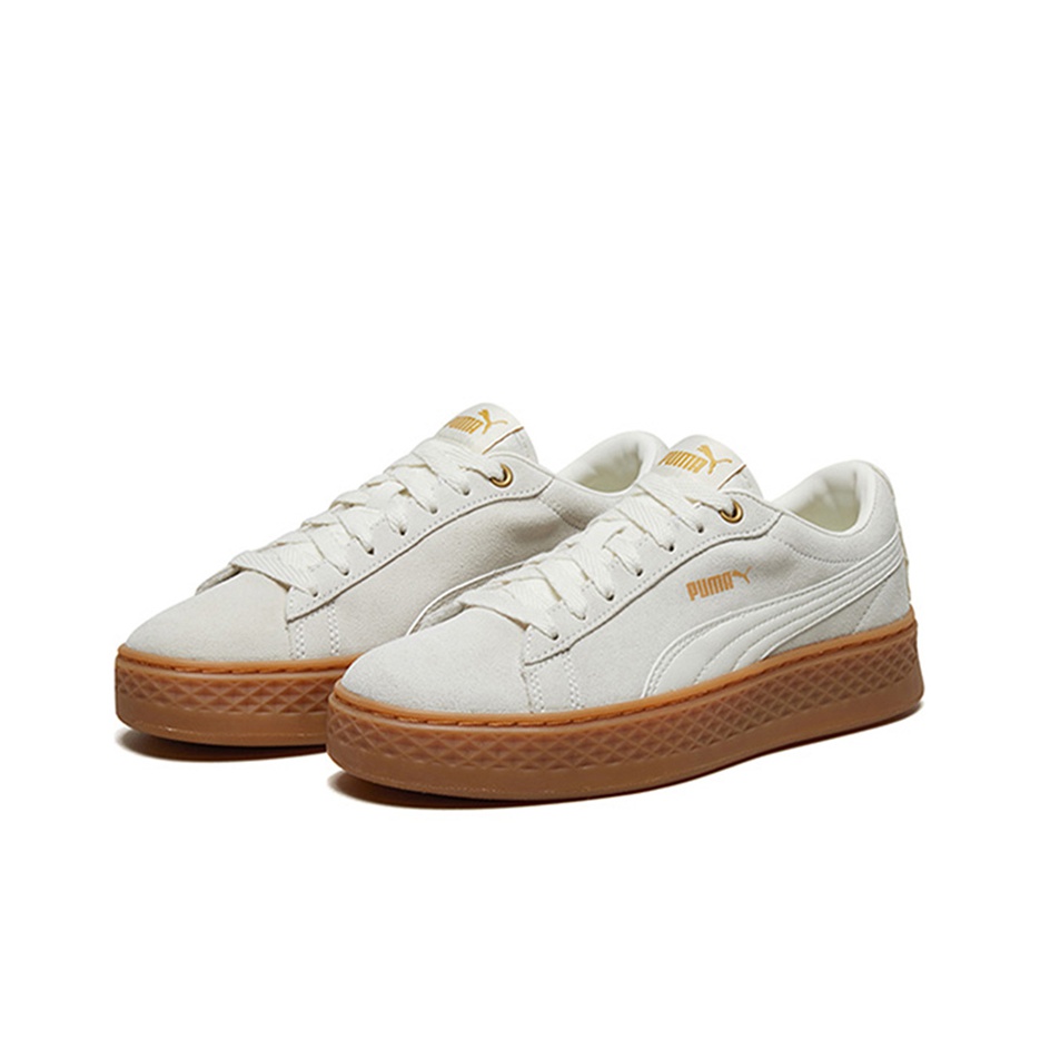 PUMA Smash Platform Frill White Gold Women s POIZON