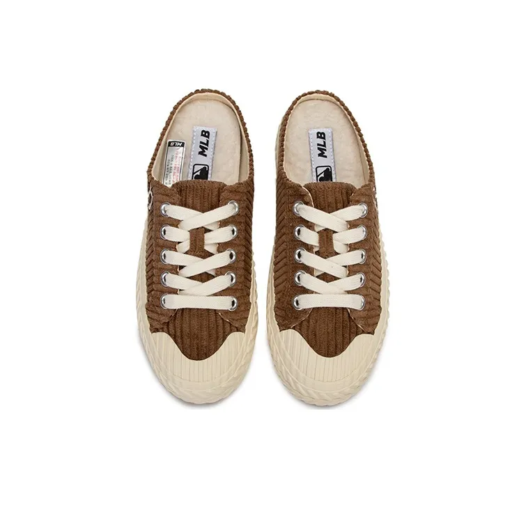 MLB Playball Mule Cushioned Wear Resistant Lightweight Breathable Low Top Skateboard Shoes Unisex Brown-3