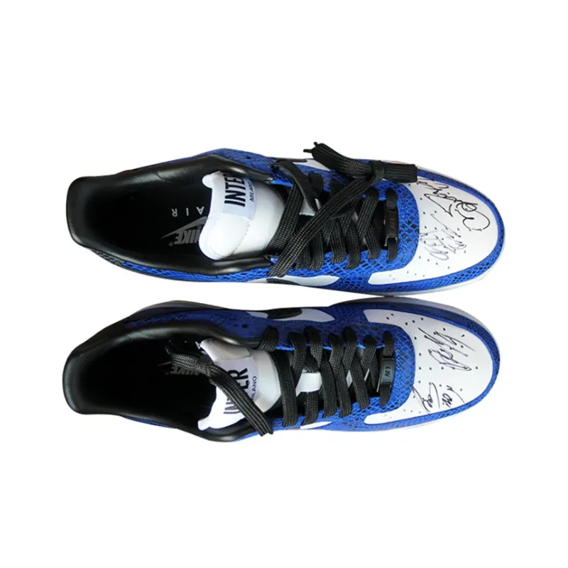 Nike Air Force 1 Coverage Anti Slip And Wear Resistant Low Top Skateboard Shoes Unisex White Blue-3