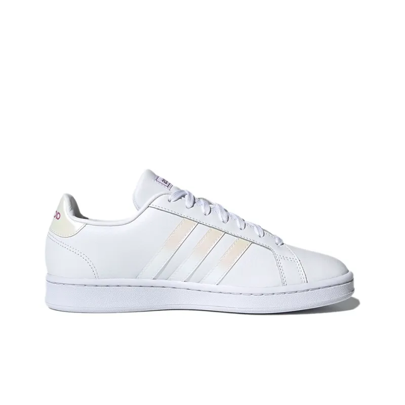 Adidas Neo GRAND COURT Low Top Skateboard Shoes Women's White Yellow Purple-1