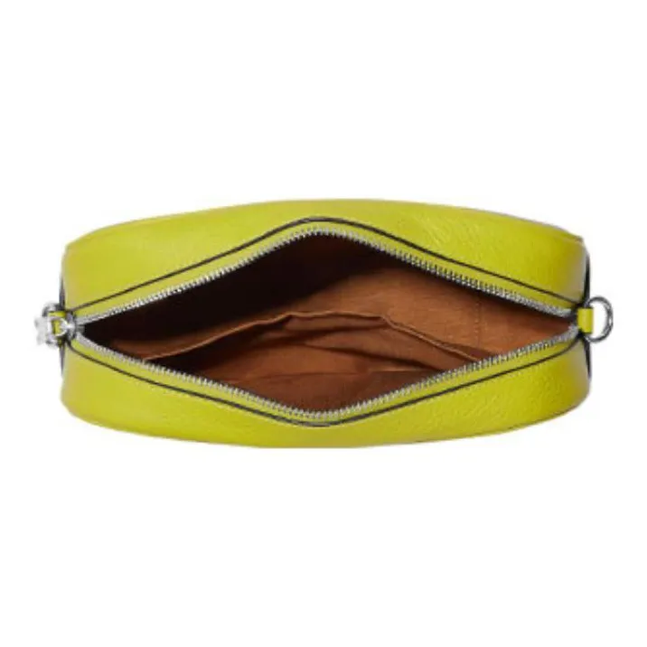 COACH Jamie Canvas With Leather Camera Bag Shoulder Bag Crossbody Bag Regular Women's Khaki With Lime Accents-3