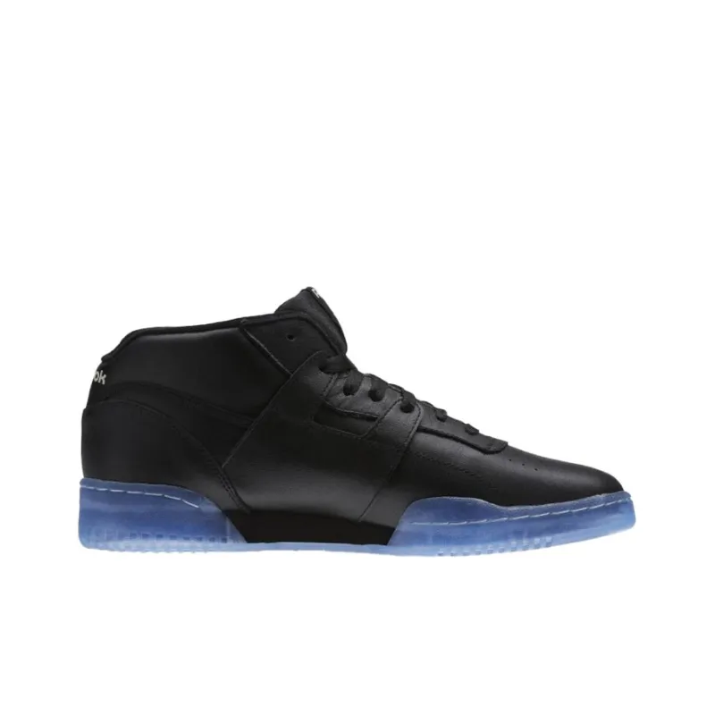 Reebok Workout Skateboard Shoes Men Mid Top Black/Blue-1