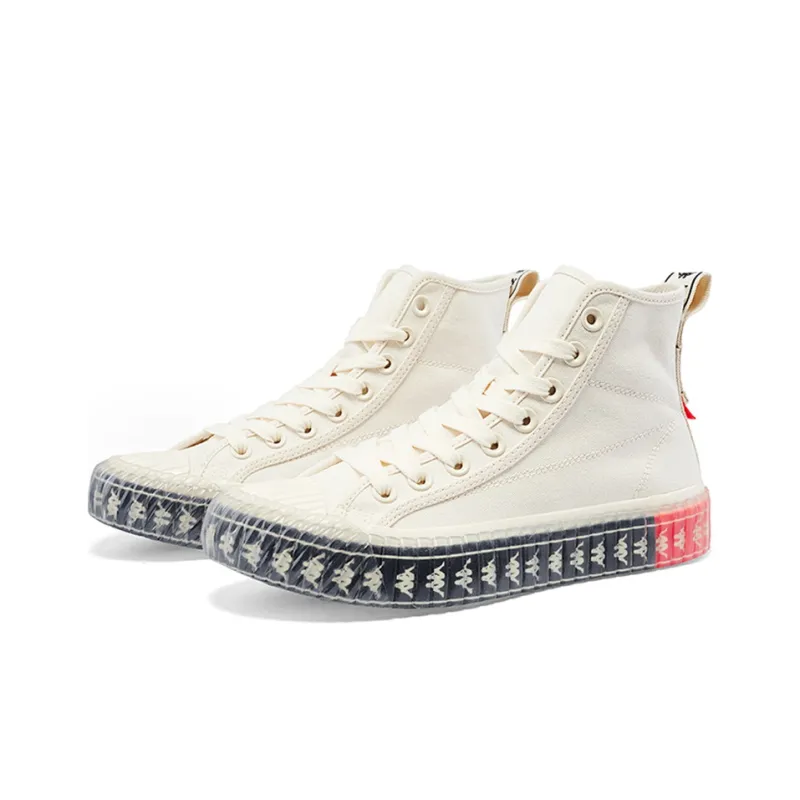 Kappa KOLUMN Breathable Lightweight High Top Skateboard Shoes Unisex White Red-2