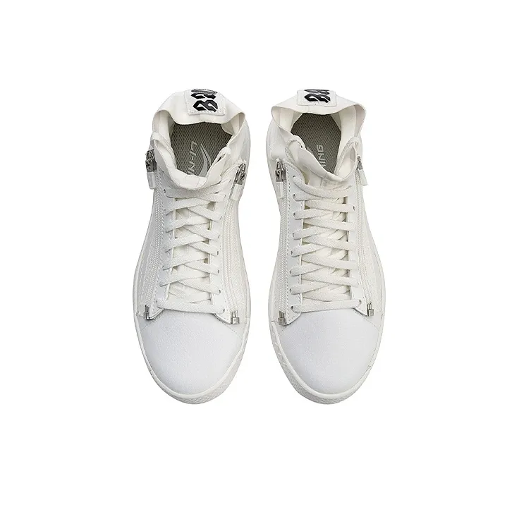 LiNing Chillout Zip Lightweight Mid Top Skateboard Shoes Women's Ivory-3