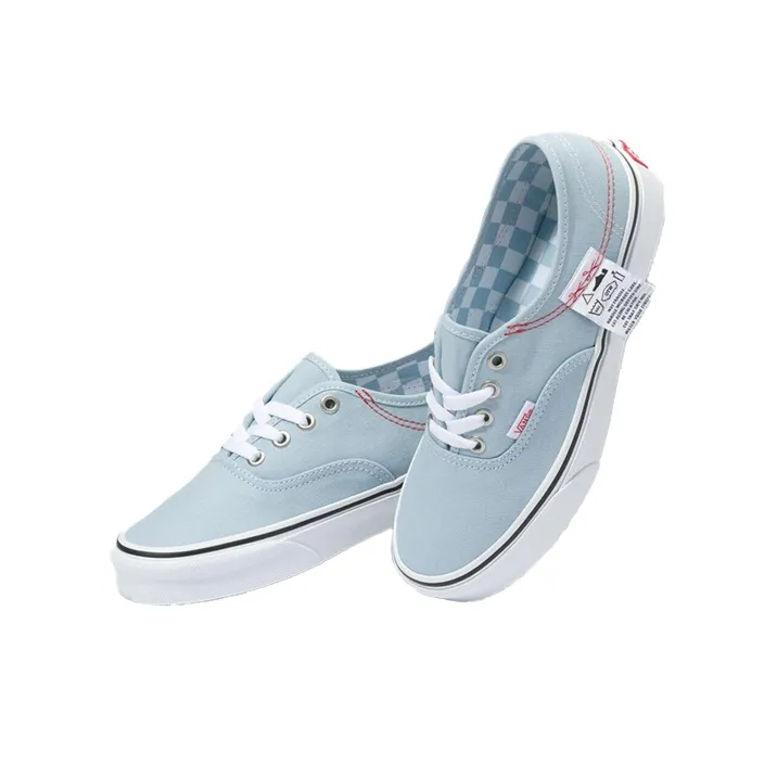 Vans Authentic Washed Patch Low Top Casual Canvas Skate Shoes Unisex Blue Red-2