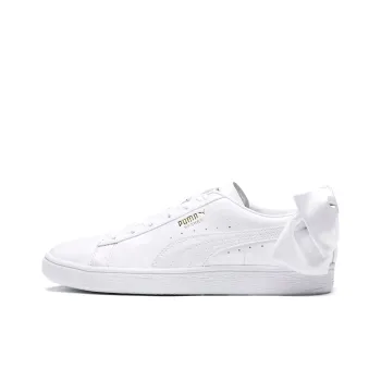 PUMA Basket Bow Patent Shoes White Women's