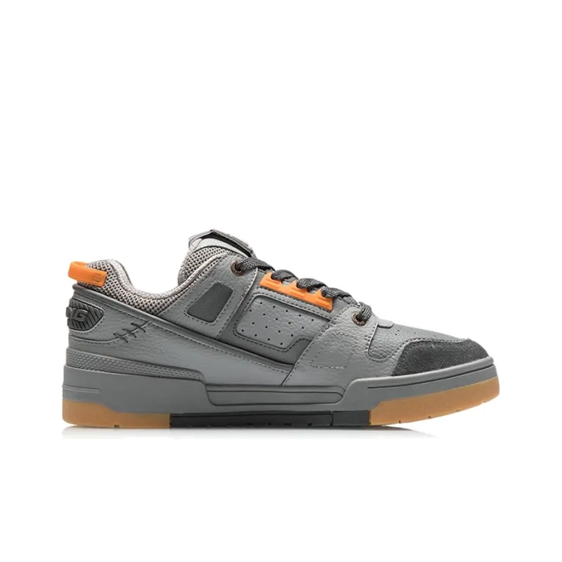 LiNing Anti Slip Wear Resistant Low Top Skateboard Shoes Men's Shadow Gray-1