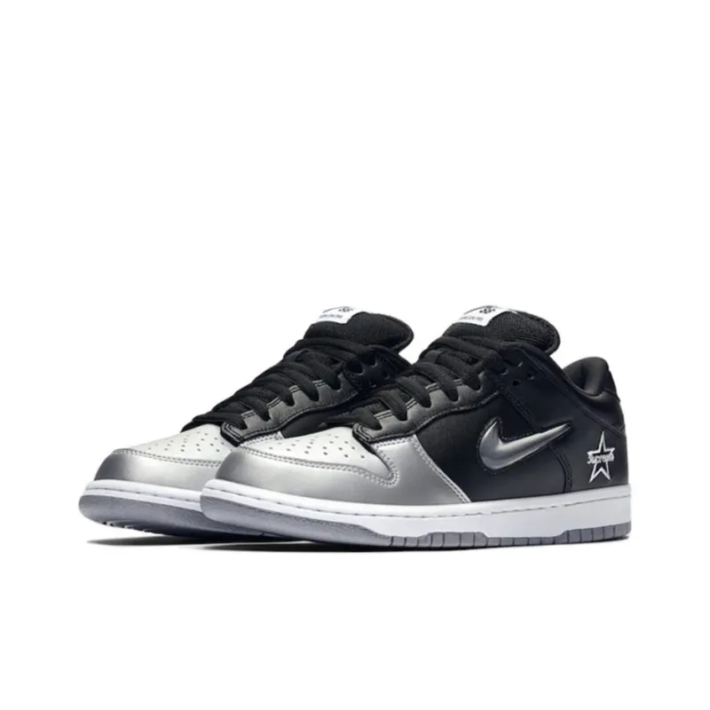 Nike Sb Dunk Low Supreme Jewel Swoosh Silver-2