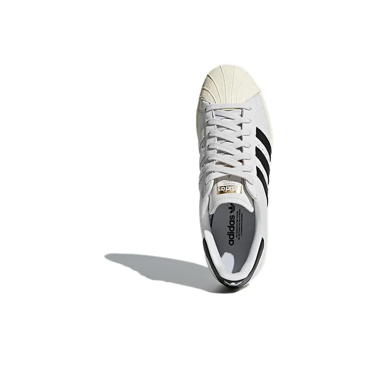 Adidas Originals SUPERSTAR 80s Breathable And Slip Resistant Low Top Skateboard Shoes Women's Gray Black-4