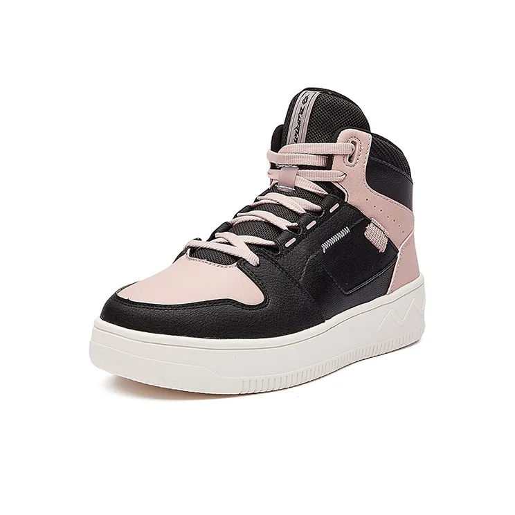 361° Wear-Resistant Skateboard Shoes Women's Black Pink-2