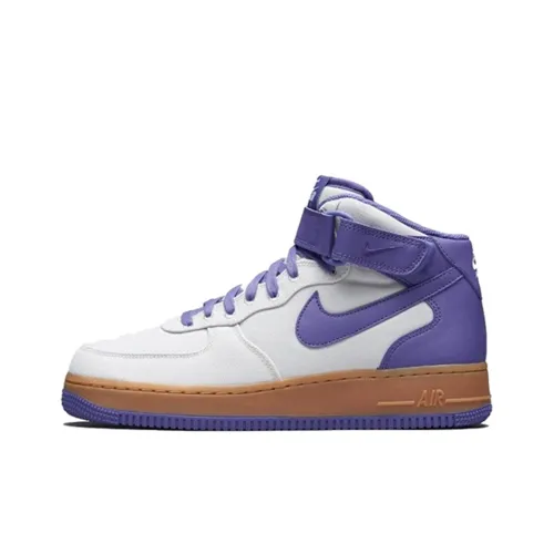 Nike Air Force 1 Skateboard Shoes Men Mid-Top Purple/White