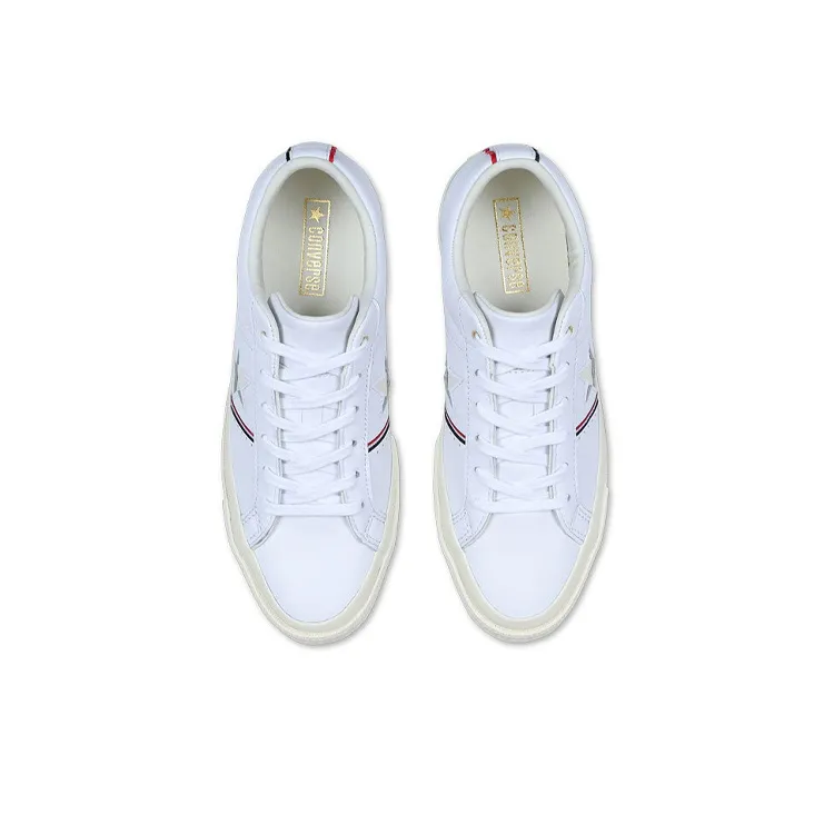 Converse One Star Piping Low Top In White/Enamel Red/Egret-3