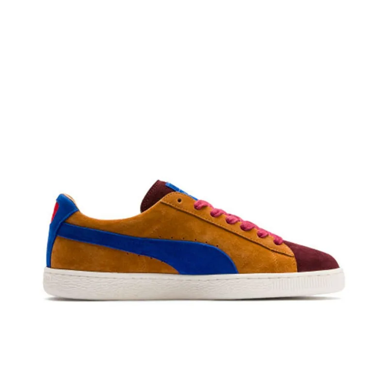 PUMA Suede Mie Non slip Lightweight Low Top Skateboard Shoes Unisex Brown Red-1