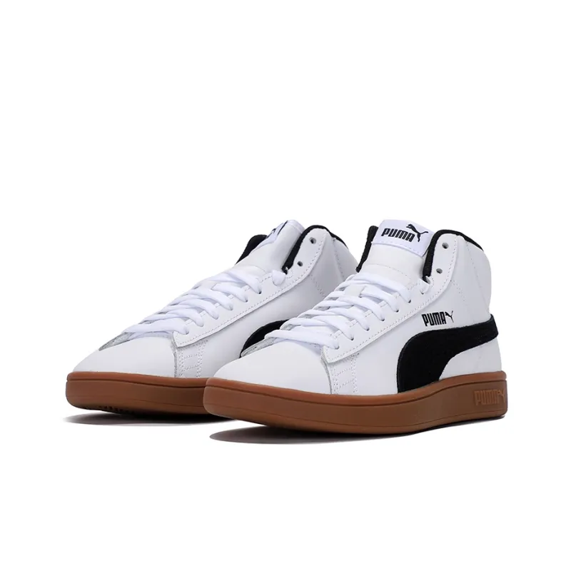 PUMA Unisex Smash V2 Mid Top Sneakers White-2
