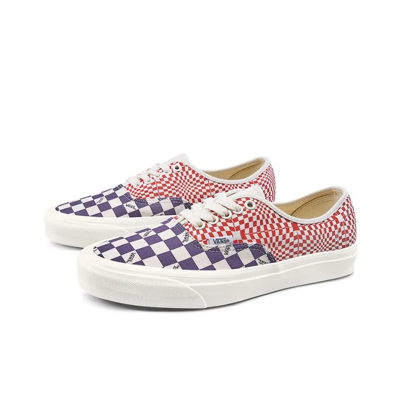 Vans Authentic Logo Check Violet Indigo Racing Red-1