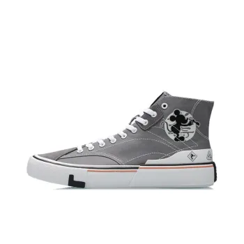 LiNing Wave Canvas HI Skateboard Shoes Unisex Iron Cyan
