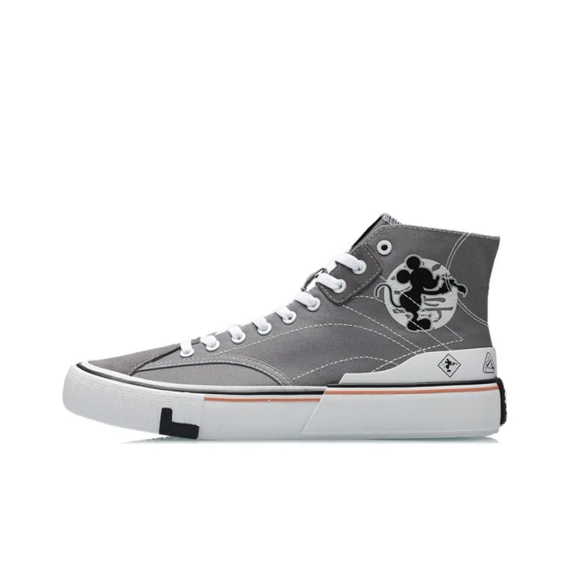 LiNing Wave Canvas HI Skateboard Shoes Unisex Iron Cyan-0