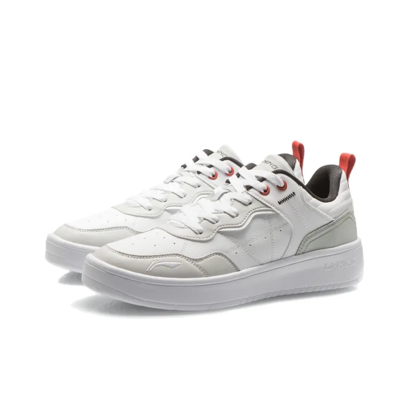 LiNing The Beginning Of The Line Anti-Slip Wear-Resistant Low-Top Skateboard Shoes White Light Gray-2