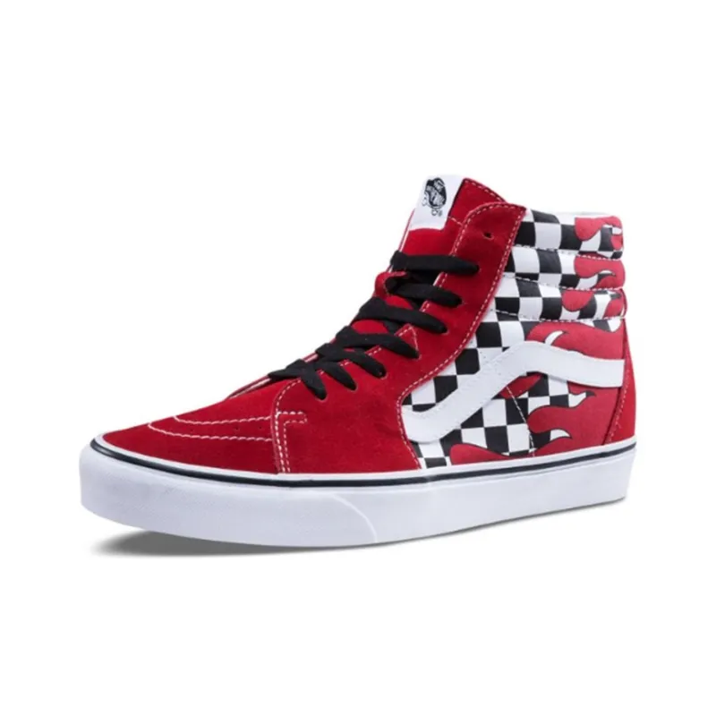 Vans SK8 HI Red Checker Flame 'Red Black White'-2