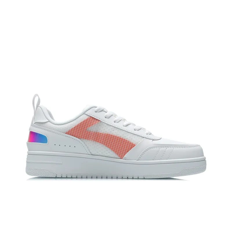 LiNing NO.258 Anti Slip Wear Resistant Low Top Skateboard Shoes Unisex White Orange-1
